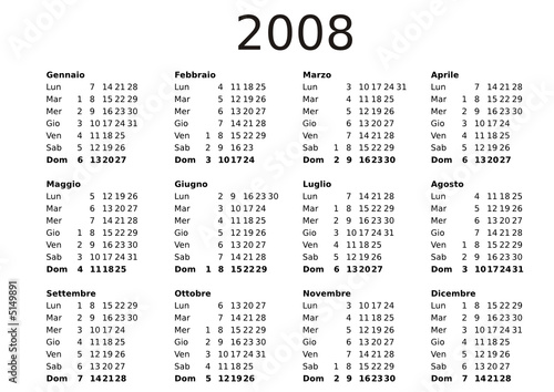 2008 Calendar Template Italian Stock Image And Royalty Free 2008 Calendar Template Italian