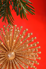 Golden star Christmas decoration