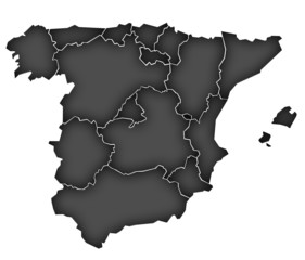 Carte Espagne Noir