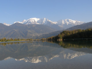 Reflets Mont Blanc dans lac