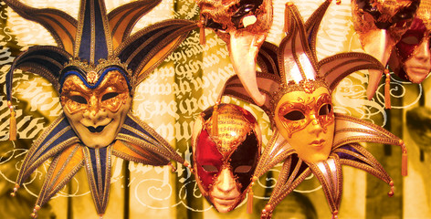 Venetian carnival mask. Collage