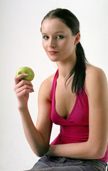 beauty woman with apple