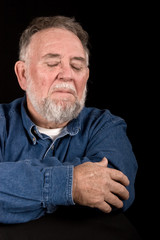 Obraz premium old man with sorrowful, sad look