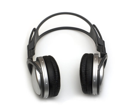 music headphones without wires on white backgrounds