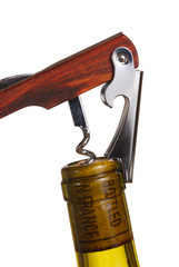 Opening a wine bottle