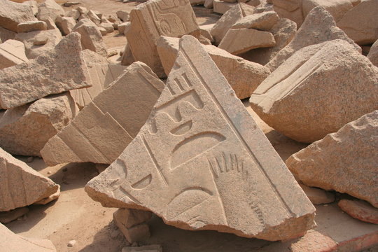 Ancient Egyptian Figures at Temple of Karnak Luxor Egypt