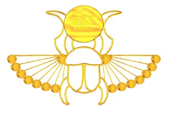 Scarab of pharaoh, gold 9999