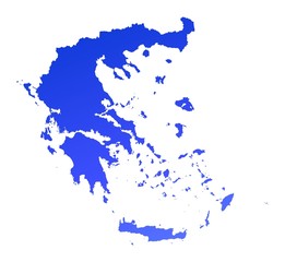 Naklejka premium blue gradient Greece map