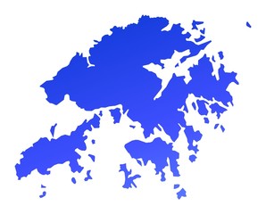 blue gradient Hong Kong map