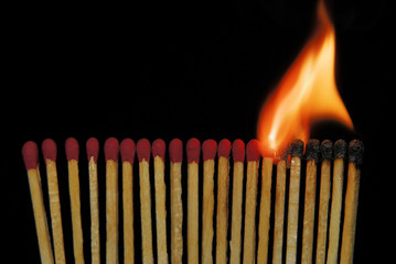 match in fire