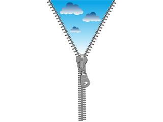 Vector zipper conceptual illustration. Space for your ideas
