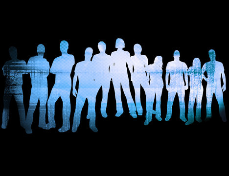 textures style of people silhouettes