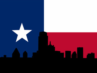 Dallas with Texan flag
