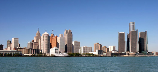 view of panorama Detroit skyline from Windsor - 5177479