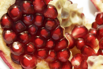 pomegranate - macro mock-up of cut fruit with seeds 3