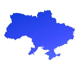 Blue gradient Ukraine map