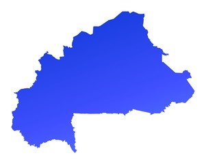 blue gradient map of Burkina Faso