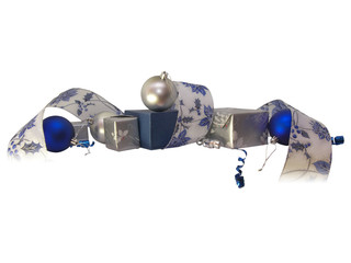 Blue Christmas Ribbon & Baubles