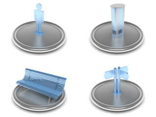 set of city life icons