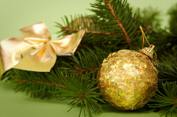 Golden-green christmas decoration