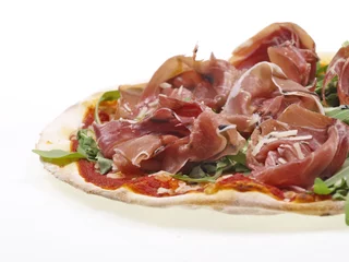 Selbstklebende Fototapete Pizzeria pizza mit parma schinken