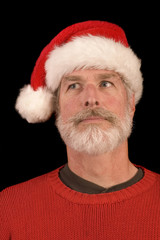 Pleasant man in Santa Hat