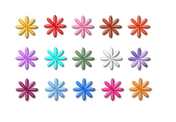Colorful flower icons