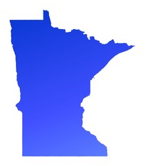 blue gradient map of Minnesota, USA