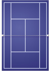 Terrain de tennis sur synthétique