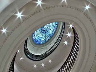Foto op Plexiglas Spiral staircase with glass atrium © laurent dambies
