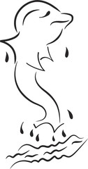 dolphin jumping - vector