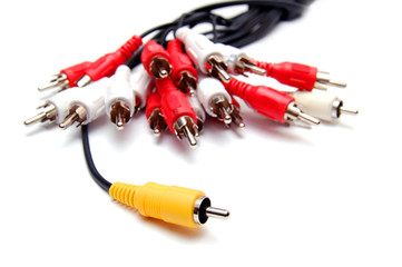 RCA Cables with sockets on white