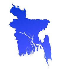 blue gradient map of Bangladesh