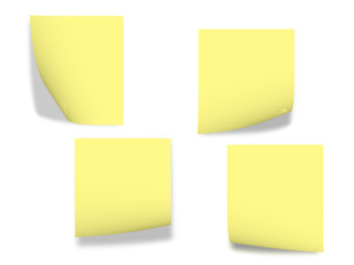 note papers on white background