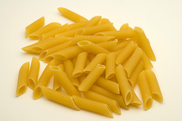  big penne pasta on white background