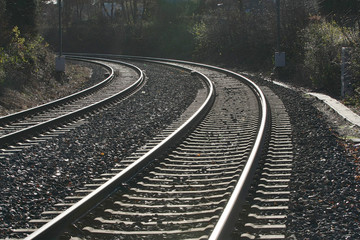 Eisenbahnschienen Kurve