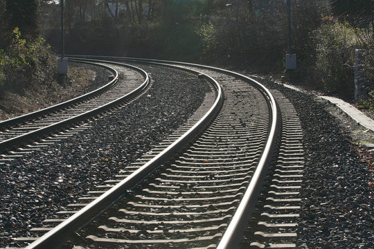 Eisenbahnschienen Kurve