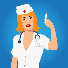 doctor with syringe vector image