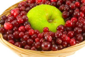Fototapeta na wymiar cranberries and apple