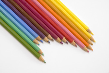 Multicolor drawing pencils isolated