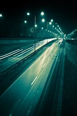 Tuinposter Night highway © MaksymFilipchuk