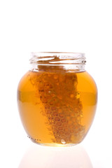 fresh honey with honeycomb