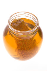 fresh honey with honeycomb
