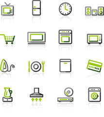green-gray household appliances icons