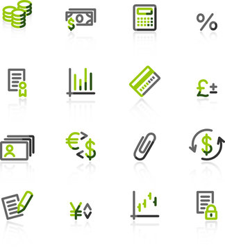 green-gray finance icons