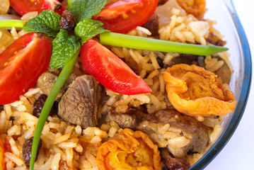 Rice pilau with dried fruits