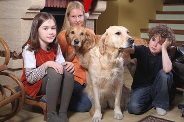 Family with dogs