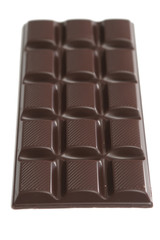 Tile of tasty chocolate on a white background
