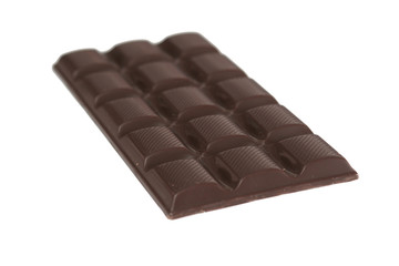 Tile of tasty chocolate on a white background
