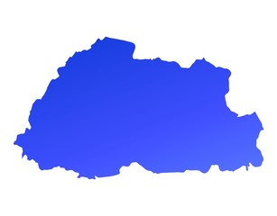 Fototapeta premium blue gradient map of Bhutan